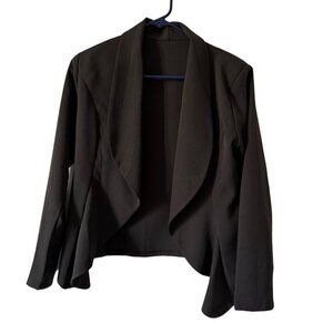 Drape Open Front Blazer Jacket Black Size Small